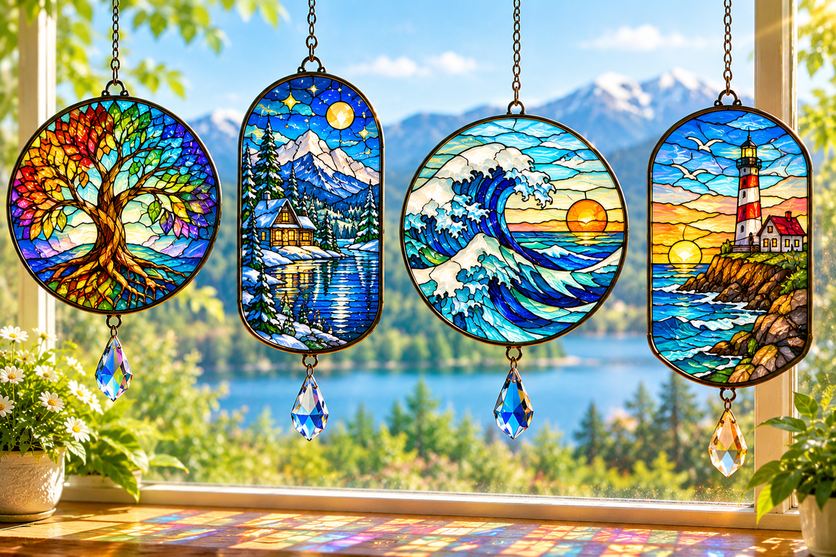 Scenic & Artistic Stained Glass Suncatchers