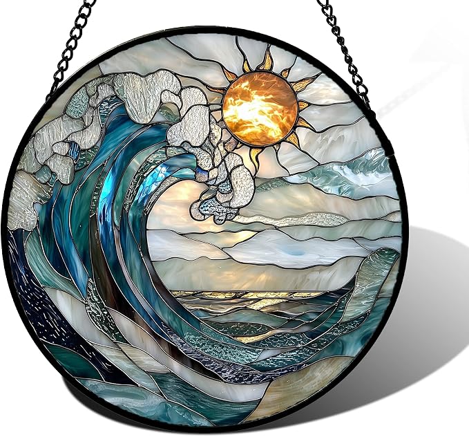 5 Cats on a Branch Stained Glass Suncatcher – 7.8 Inch