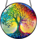 8-Inch Tree of Life Rainbow Glass Suncatcher